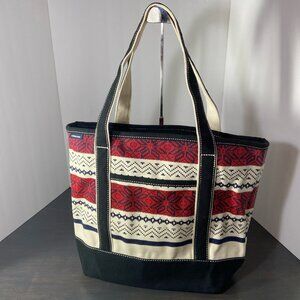 Lands’ End Canvas Tote Bag – Fair Isle Nordic Print – Open Top - Like new